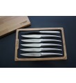6 Laguiole En Aubrac Mat stainless steel steakknive - Monobloc